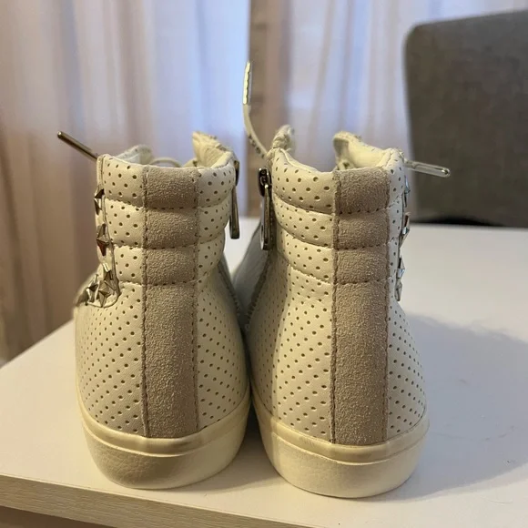 Vintage Havana White High-Top Sneakers with Star Accents Size 8 New - Picture 8 of 10